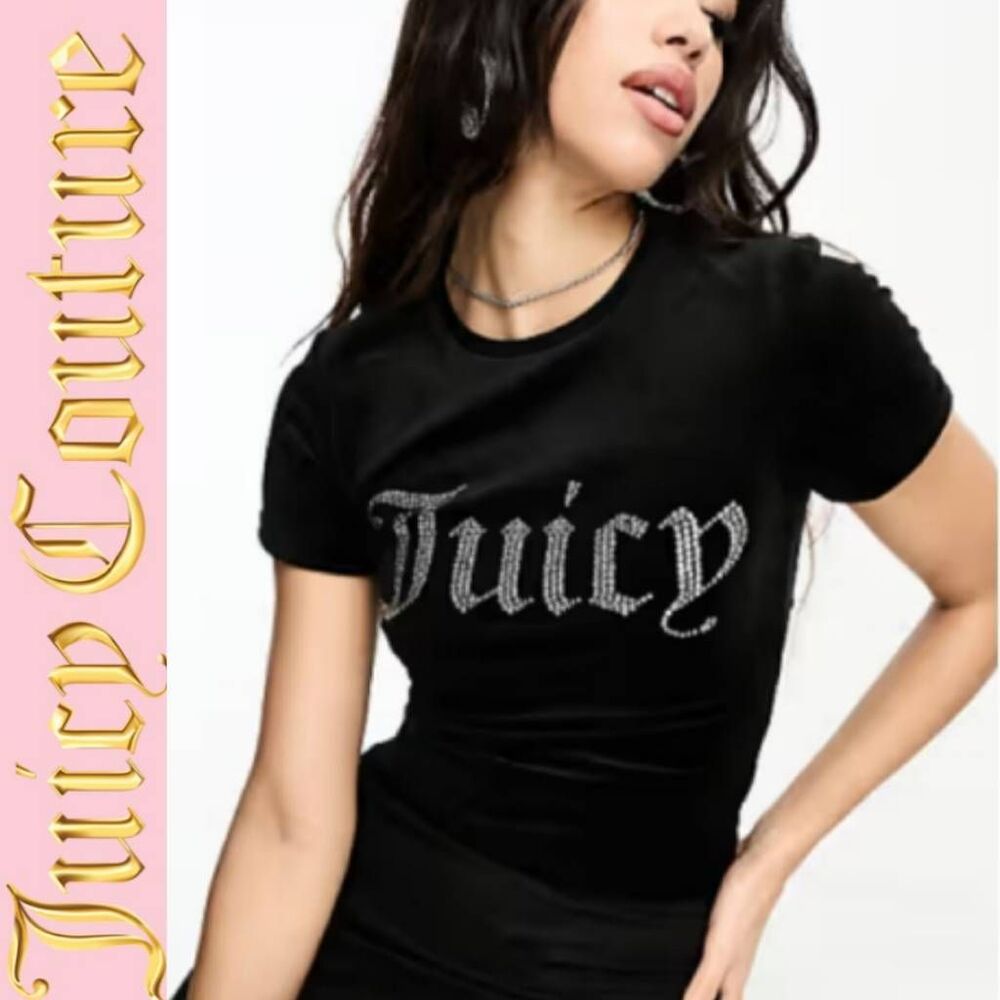 Juicy Couture Black Pajamas Silver‎ Logo